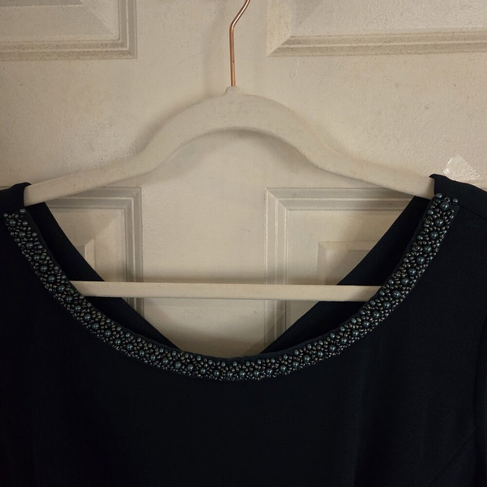 Maya Brooke Mallard Teal Green MOB Formal Midi Dress Lace Jacket/Pearls 18W NWT - Picture 10 of 13